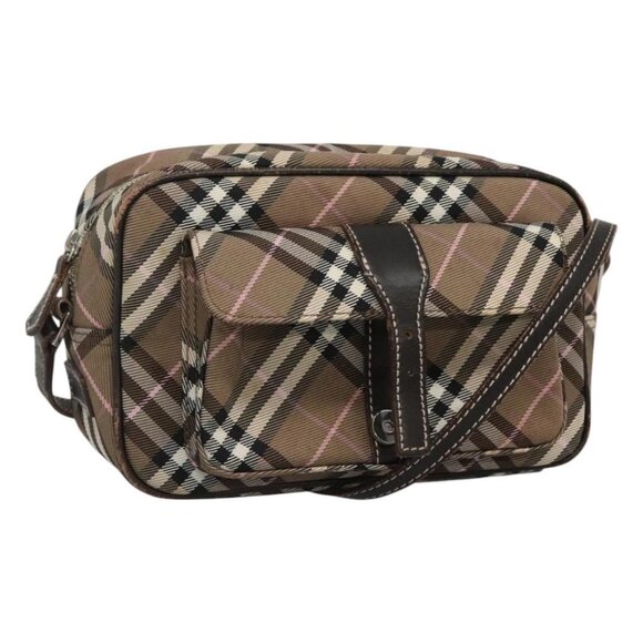BURBERRY Nova Check Blue Label Shoulder Bag Canvas Brown Pink - Picture 1 of 15